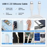 USB C Silicon Cable 2.0 PD 60W Type C Cable Fast Charging Data Cable USB a to Type C 2.4A for  Iphones to Android - Image 2