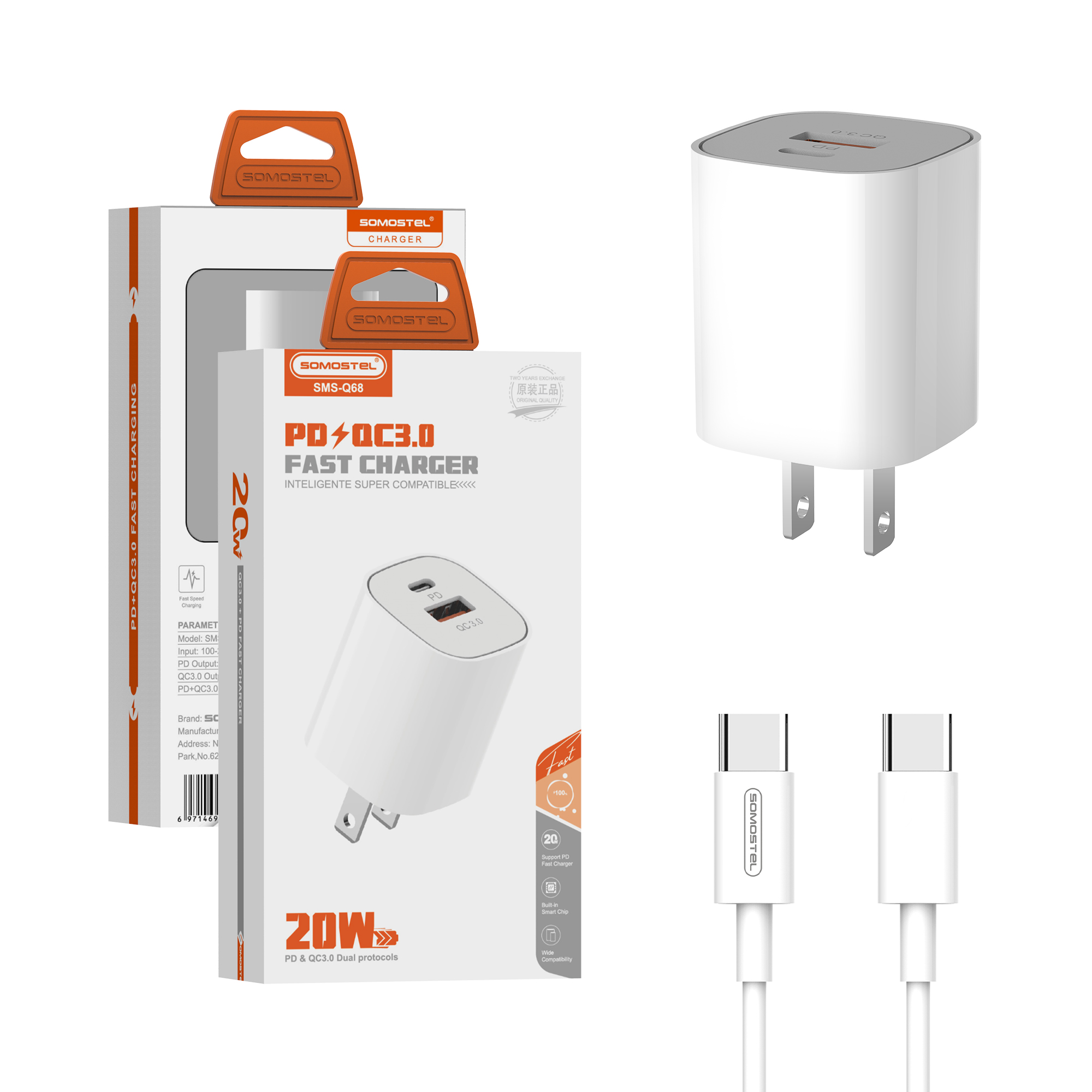 H2c325ff6396c40f7a02138af794c1929S.jpg SOMOSTEL Q68 Wholesale Super Fast Charger 67W PD+Usb Charger For iphone 16/Pro Max In Stock US Plug EU Plug In Stock - Image 1