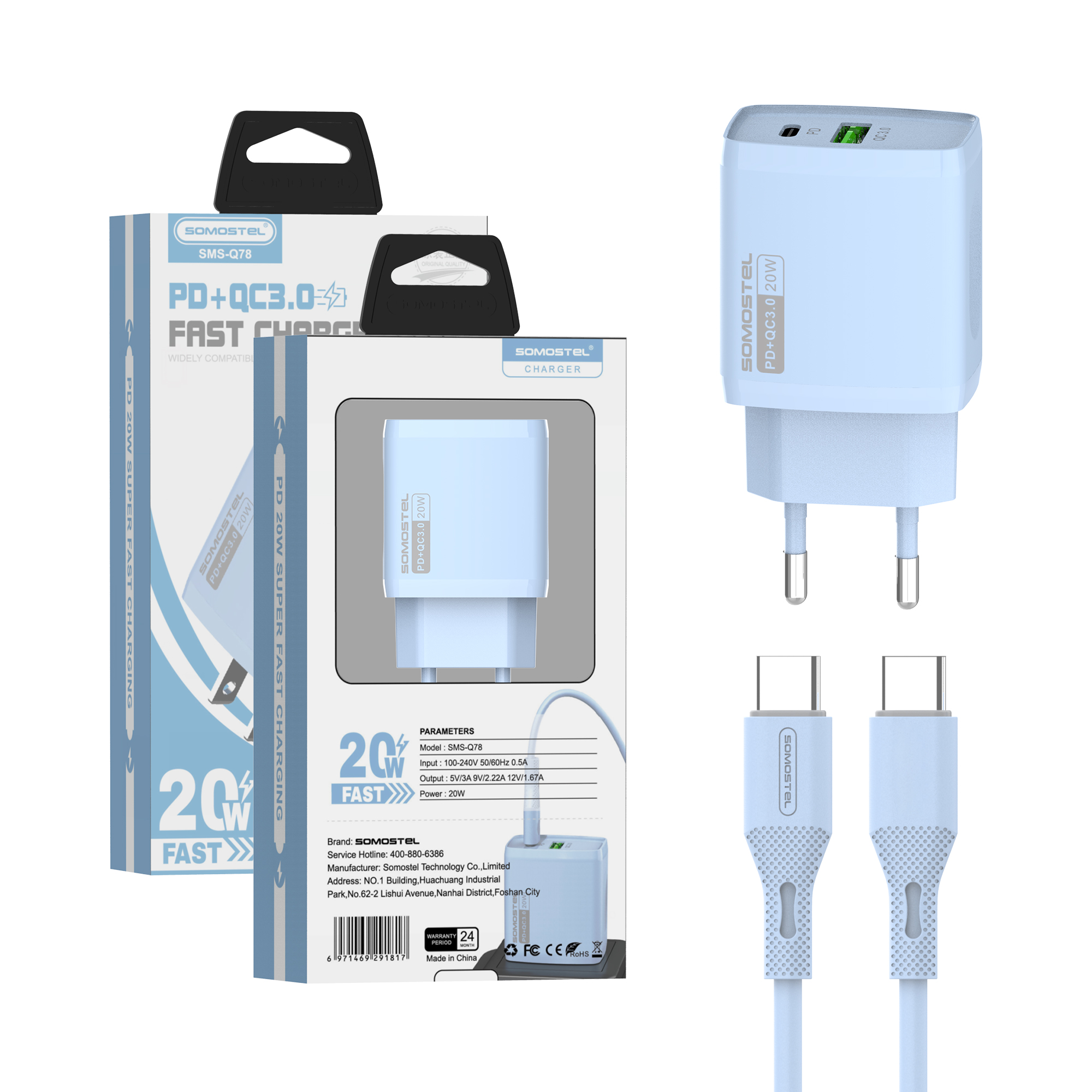 H2cff2fa257b04c00b42c24018bdb2528W.jpg On Sale 20W Fast Charger PD+QC3.0 Cargador De Combo De Cargador Rapido for iphone 17 16 15 Pro Max USB Type C Cell Phone Charger - Image 1