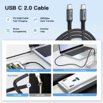 Wholesale High Quality Braided 3m USBC Type C Data Cable PD3.1 240W 48V 5A Fast Charging 480Mbps Data Transfer Cable Type C - Image 2