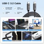 Nylon Braided 20Gbps USB3.2 PD100W Quick Charger Fast Charging Cable Type C Cables 100W USB C PD Charger for Macbook iPhone - Image 2