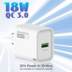 2025 QC3.0 USB Wall Charger Glowing LED 18W Cell Phone Charger for Samsung S25 Ultra iphone 17 Cargador Rapido Travel Adapter - Image 3