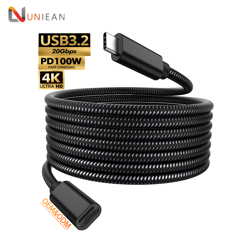 H5e6adcbb70f54d098db91301f96e7bd1L.jpg UNIEAN Wholesale 2M 3M USB 3.2 C Female 4K to Usb Male Type C Usb Fast Charging Cable Data Cables for Iphones 15 Pro Max - Image 1