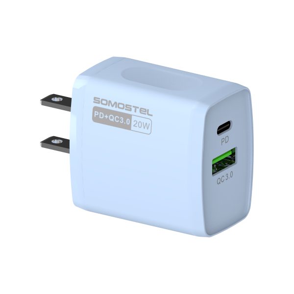 Somostel Wholesale PD 20W Mobile Phone USB Wall Charger Q.C.3.0 Fast Charging Type C EU US Plug Travel Chargers Adapter