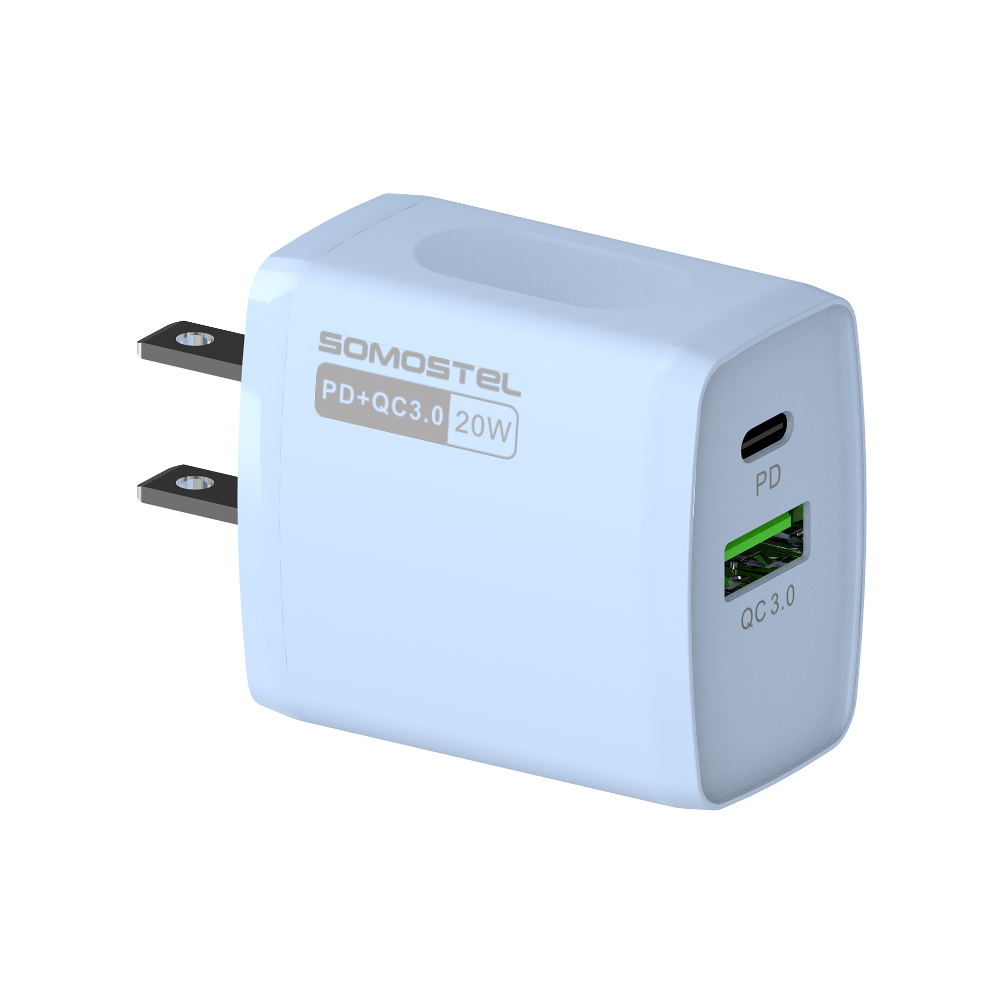 H8bd32ee280fd4536a273fef1d3f1fe03C.jpg Somostel Wholesale PD 20W Mobile Phone USB Wall Charger Q.C.3.0 Fast Charging Type C EU US Plug Travel Chargers Adapter - Image 1