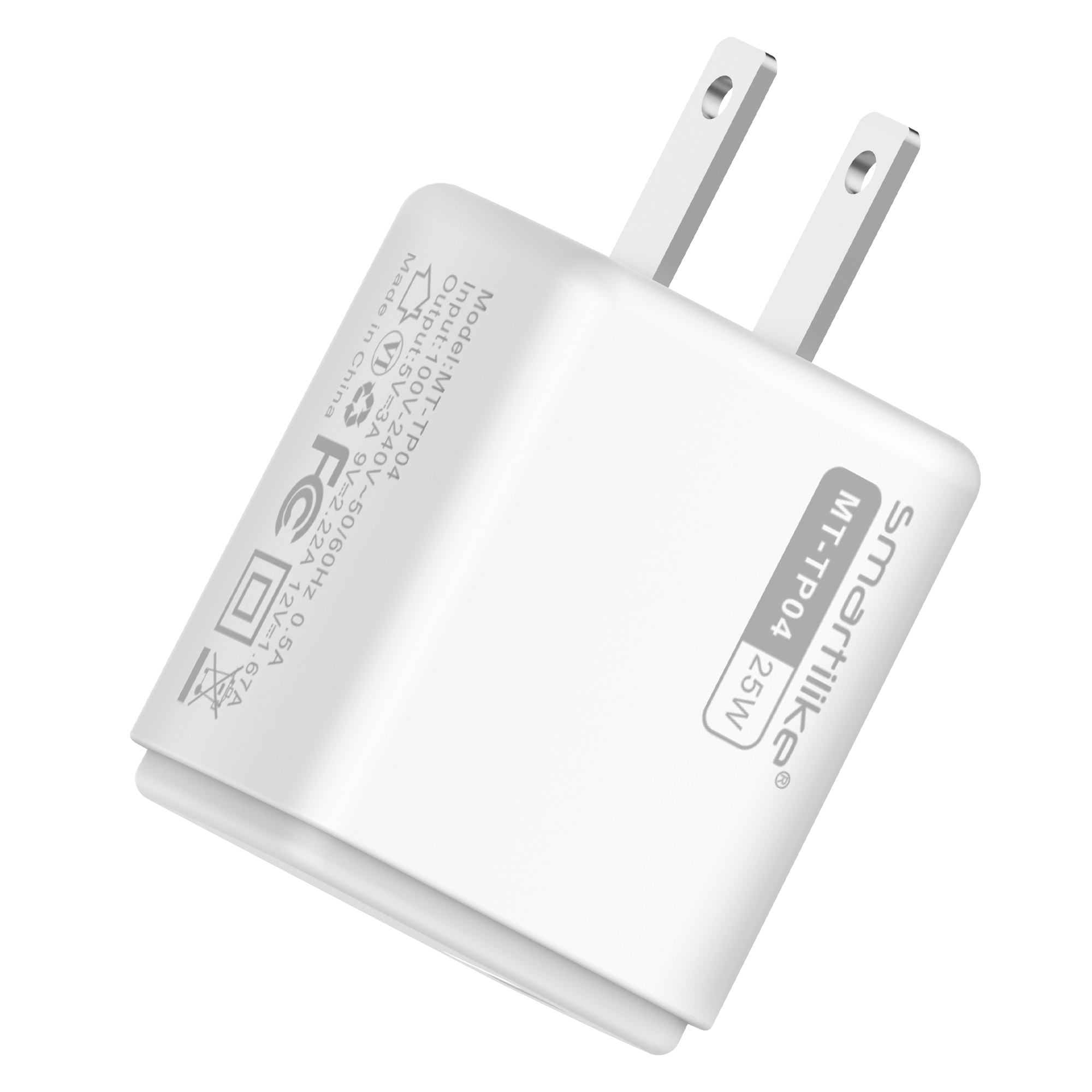 H9704fcb9926b4242aef5373298991e39A.png 2025 NEW PRODUCT Smartlike MT-TP04 PD 25W 2 in 1 FAST TRAVELPD CHARGER + PD CABLE FAST CHARGER for MOBILE PHONE - Image 1