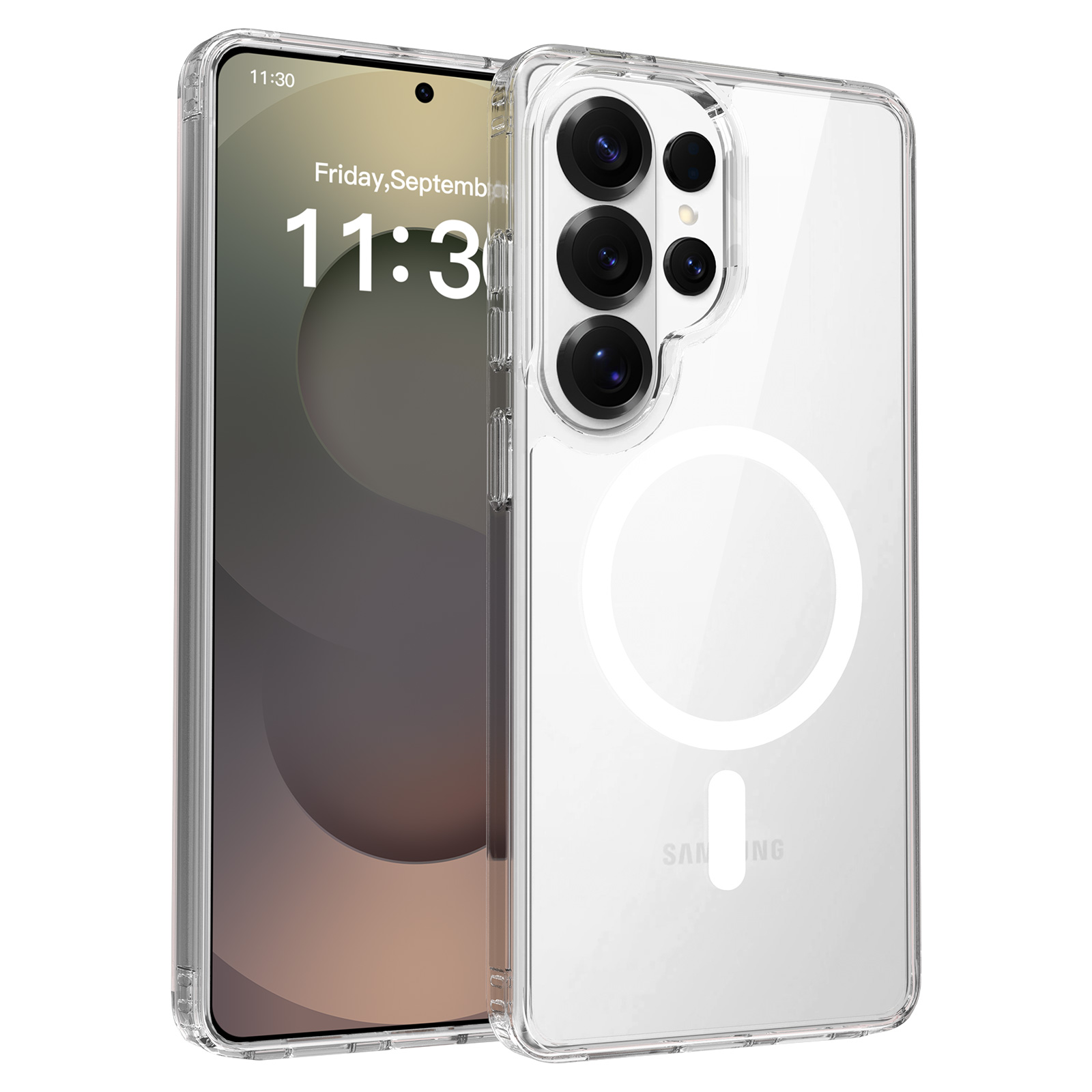 Hbaecfddfe5894d1bb52e42fbb31088978.jpg 2.0 mm Anti-Scratch Clear Magnetic Phone Case for Samsung S26 Ultra Transparent Wireless Charging Shockproof Mobile Phone Case - Image 1