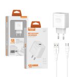 SMS-Q84 QC3.0 18W USB Charger with Cable OEM/ODM Cell Phone Charger for SAM IOS HW XM Cargador Rapido US EU Plug Travel Adapter