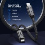 UNIEAN 240w Wholesale 2M 3M USB 3.2 Cable 5A Type C Usb Fast Charging Cable Data Cables for Iphones 15 Pro Max to Android - Image 2