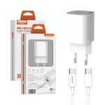 Somostel 20W PD Quick Charger Type C Wall Charger Mobile Phone Dual Ports 2 in 1 USB-C Q.C.3.0 Fast Charging EU US Plug