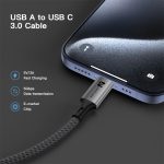UNIEAN Wholesale 2M 3M 90° Usb a to C 3.0 Cable Type C Usb Fast Charging Cable Data Cables for Mobile Phones to Ps5 Android - Image 5