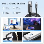UNIEAN Wholesale 8K Resolution Type C UHD Converter Cable 2M 4.5M USB C 2.1 Video VGA 48Gbps Data for Iphones TV PS5 PVC Jacket - Image 2