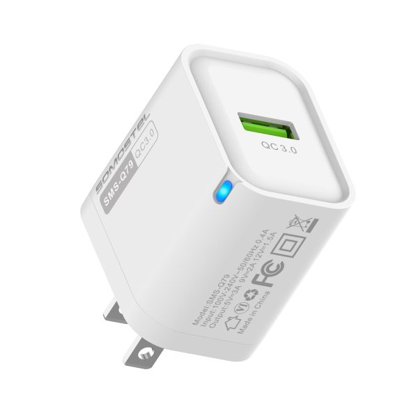 2025 New Charger with indicator light Somostel Q79 QC3.0 18W Fast Charger Cell Phone Wall Charger Adapter For cell phone