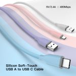 UNIEAN Wholesale Fast Charging 2M 3M PVC Silicone USB a to Type-C 2A Micro USB Cable Data Cables for IPhones 15 Pro Max Printers - Image 5