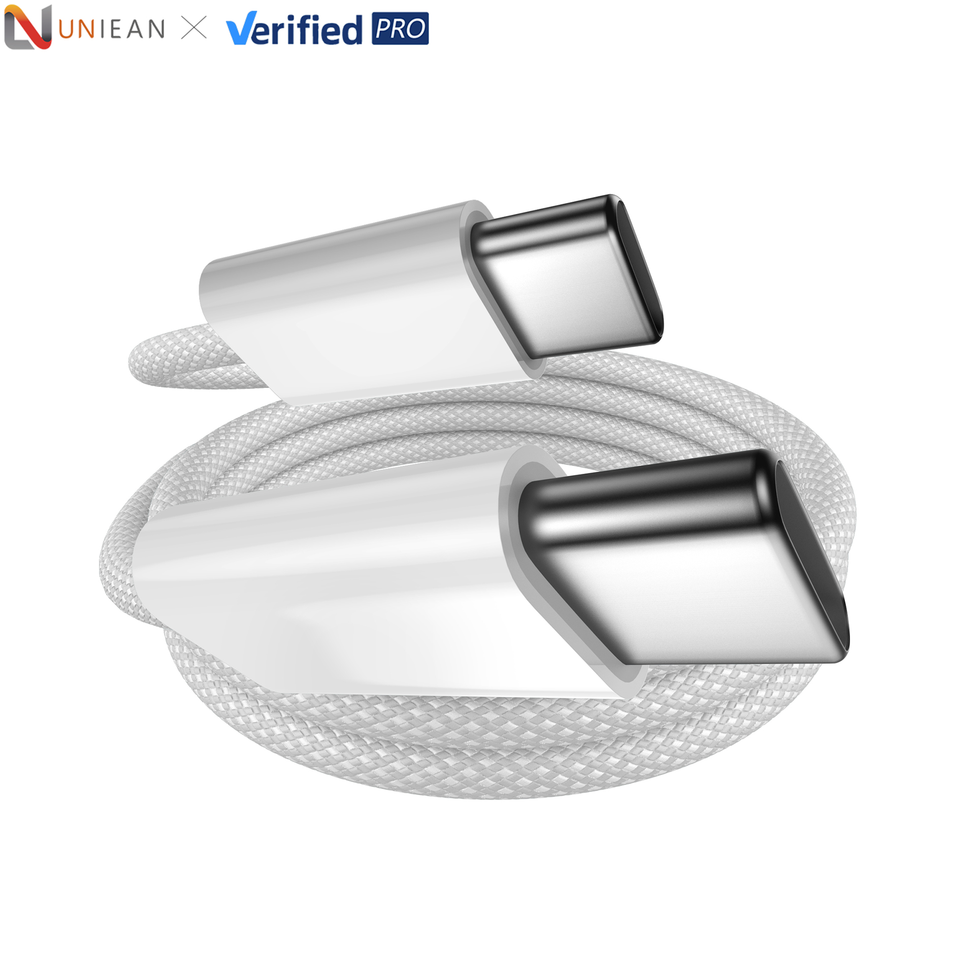 Hd3fad37f86584584b390146e1c9d4517G.jpg UNIEAN Wholesale High Quality Nylon Type C Cable PD 60W Fast Charging USB C Data Cable for iPhone - Image 1