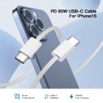UNIEAN Wholesale High Quality Nylon Type C Cable PD 60W Fast Charging USB C Data Cable for iPhone - Image 3