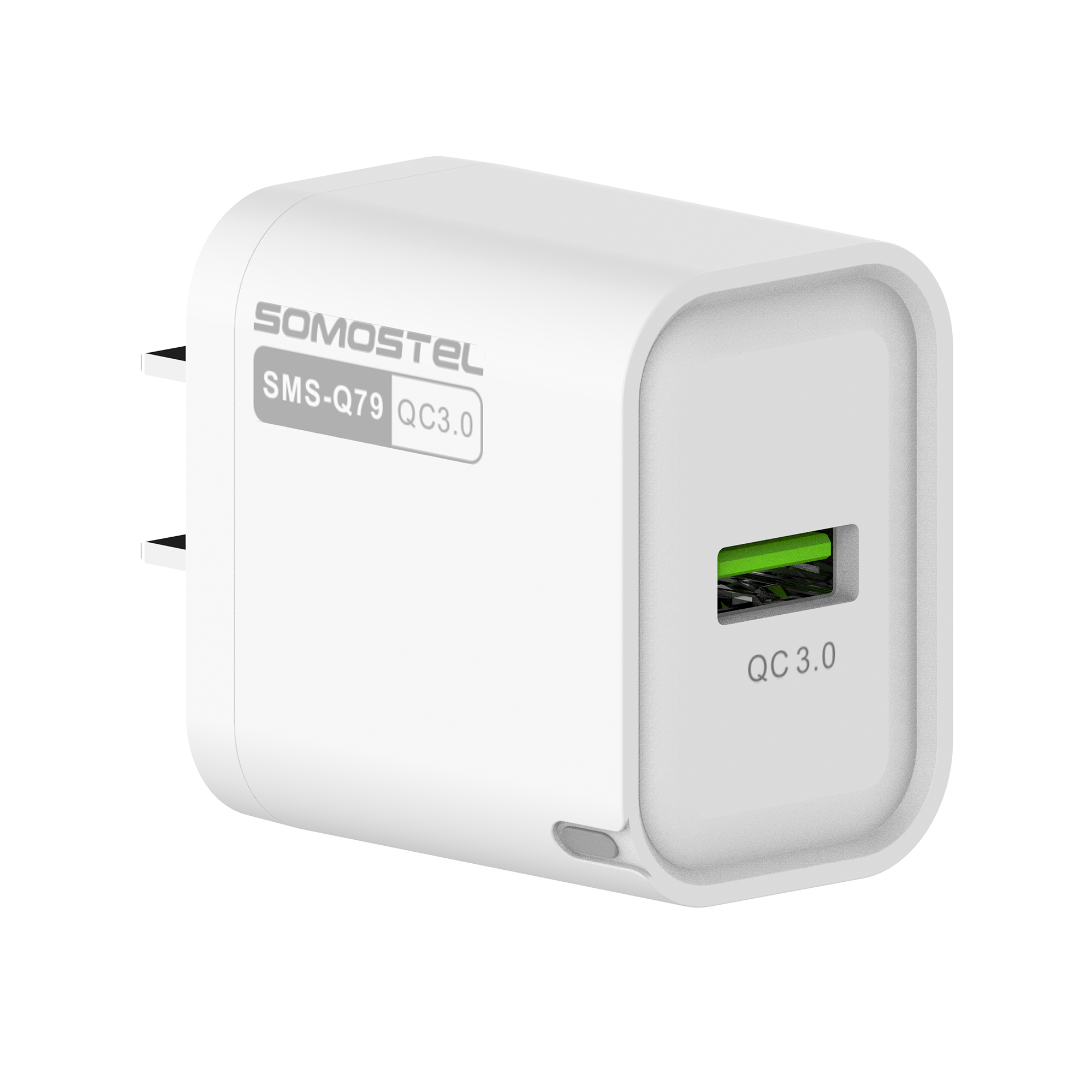 He6cc83333f5e46b39b48e889583046b2i.jpg SOMOSTEL New Products SMS-Q79 QC 3.0 18 W 2 IN 1 FAST TRAVEL CHARGER with USB CABLE for US plug EU plug for mobile phone - Image 1