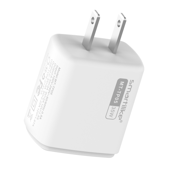 2025 NEW PRODUCT Smartlike MT-TP05 PD+ QC3.0 35W 2 in 1 DUAL PORT FAST TRAVEL PD CHARGER for MOBILE PHONE